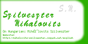 szilveszter mihalovits business card